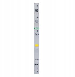 Lampka modułowa 1-fazowa żółta LED Slim 1/2 modułu 230V LK-701Y