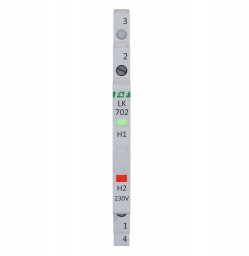 Lampka modułowa 1-fazowa czerwona/zielona LED Slim 1/2 modułu 230V LK-702