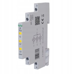 Lampka modułowa 3-fazowa żółta LED Slim 1/2 modułu 230V LK-703Y
