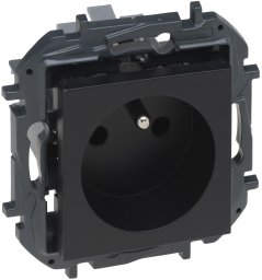 Legrand Niloe Step Gniazdo 2p+z, automatyczne zaciski, z przesłoną, czarny kolor 863533B
