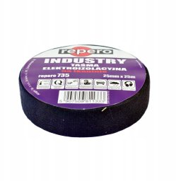 Blue Line Taśma izolacyjna INDUSTRY na tkaninie 25mm x 25m Repero 735 czarny