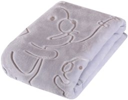 BaBalu Kocyk akrylowy wytłaczany jednokolorowy 80x110 grey