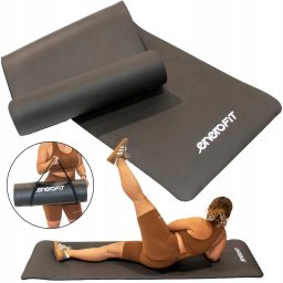 Enero Fit MATA FITNESS NBR antypоślizgowa 183x61x1.5CM CZARNA + POKROWIEC