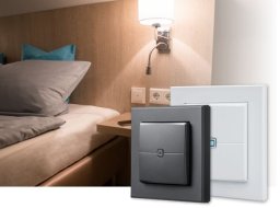 eQ-3 Przycisk ścienny podwójny, antracytowy V2