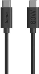 Kabel USB Hama KABEL USB-C - USB-C ENTRY LEVEL 60W 1,2M, CZARNY