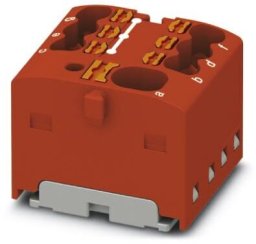 Phoenix Contact Blok rozdzielczy PTFIX 4/6X1,5 RD, czerwone złącze przemysłowe - 6 punktów przyłączeniowych o przekroju 1,5mm2