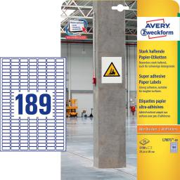 Avery Zweckform Etykiety papierowe do trudnych powierzchni 25.4 x 10 mm (L7871-20)