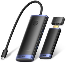 System przekazu sygnału AV Vention Bezprzewodowy transmiter HDMI 4K 30Hz + USB 3.2 + PD Power Suply czarny (TPVBB)