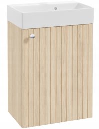 Szafka łazienkowa z umywalką Dąb Vicenza i uchwytem chrom 50x70cm Kiara