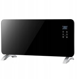 Grzejnik Volteno GRZEJNIK KONWEKTOROWY SZKLANY LED MOCNY 2000W VO2465 CZARNY PILOT