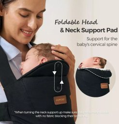Momcozy WEESNUG NEWBORN CARRIER COTTON BLACK