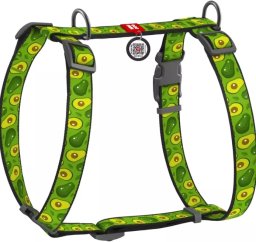 Collar Szelki nylonowe anatomiczne w kształcie litery H, z QR-paszportem, plastikowy fastex, wzór AWOKADO, rozmiar L 25mm