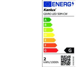 Kanlux Wąż świetlny GIVRO LED 50M-CW 2W/M 120lm/m 6500K IP65 rolka 50mb zasilanie przelotowe 38580