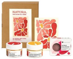 Opcja Natura Natura zestaw mydło malinowe 100g + dziki krem żurawinowy do rąk 50ml + mazidło opatrunkowe do skóry suchej i