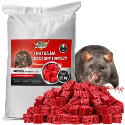 Trutka Trucizna Środek na Myszy Szczury Gryzonie Czerwona Kostka Bromadiolone Przeciw Myszom Szczurom Worek 25kg
