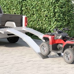 vidaXL Rampa motocyklowa 680 kg 2 pcs Srebrny 205 x 28 x 5 cm