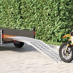 vidaXL Srebrna aluminiowa rampa załadunkowa 230 x 44 x 13 cm