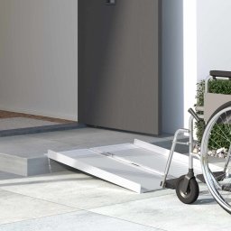 vidaXL Rampa dla wózka inwalidzkiego Srebrny 92 x 73,5 x 5 cm