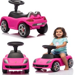 Coil jeździk pchacz porsche dla dzieci różowy auto do odpychana pojazd