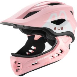RockBros Kask rowerowy TT-32002 Rabbit dziecięcy z odpinaną szczęką rozmiar M (54-58) - różowy