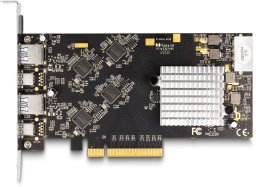 Karta dźwiękowa Delock Karta PCI Express x8 z 2 x USB 20 Gbps USB Type-C żeńska i 2 x USB 10 Gbps Typ-A żeńska - Quad Channel