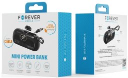 Forever mini power bank MTB-100 22.5W 5000 mAh USB C czarny