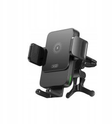XO uchwyt samochodowy WX041 z ładowaniem bezprzewodowym indukcyjnym 15W czarny do kratki