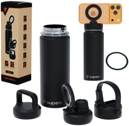 SUPERO Butelka termiczna 500 ml, czarny