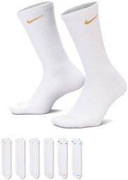 Nike Skarpety długie 6-PAK Everyday Plus Cushioned Białe Dri-FIT r M / 38-42