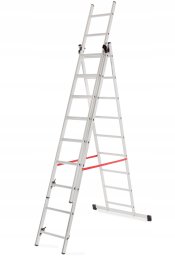 AWTools AWTOOLS DRABINA ALUMINIOWA BASIC 3x10 STOPNI 150kg
