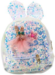 Plecak Dziecięcy Cekiny Uszy Królika Biały 22cm 4.4L