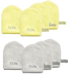 Glov Glov Water-Only Skin zestaw rękawiczek do demakijażu i oczyszczania twarzy Baby Banana 4szt + Silver Stone 4szt