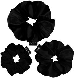 Glov Satin Scrunchies gumki do włosów S/M/L Black 3szt