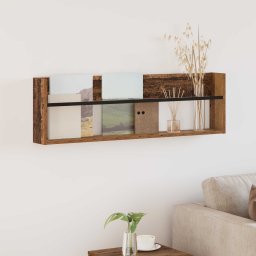 vidaXL Regał na gazety z półką w stylu vintage, 100 x 12 x 30 cm