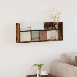 vidaXL Regał na gazety z półką wędzonego dębu 80 x 12 x 30 cm