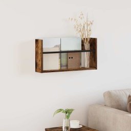 vidaXL Regał na gazety z półką wędzony dąb 60 x 12 x 30 cm