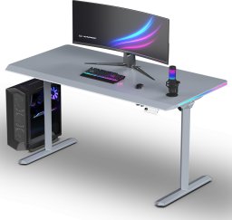 Biurko Ultradesk QUEST Szare 140 cm x 70 cm Szare nogi