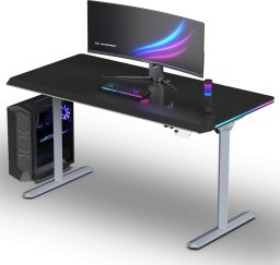 Biurko Ultradesk QUEST Szaro-Czarne 140 cm x 70 cm Szare nogi
