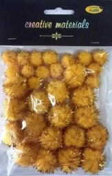 Pompony glitter złote 15x25mm 30szt