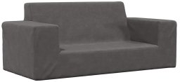 vidaXL 2-os. sofa dla dzieci, antracytowy, miękki plusz