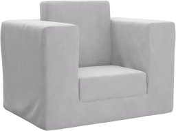 vidaXL Kanapa dla dziecka, rozkładana, jasnoszara, miękki plusz