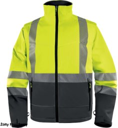 FAST - BLUZA SOFTSHELL Z POLIESTRU I ELASTANU, 3 WARSTWY LAMINOWANE - żółty fluo-szary 3XL