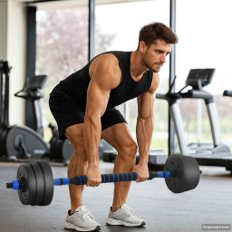 vidaXL Zestaw hantli 4 w 1 Czarny i niebieski 121 x 19,5 x 19,5 cm