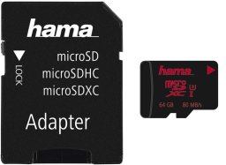 Karta Hama microSDXC 64GB UHS Speed C3 UHS-I 80MB/s + Adapter