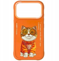 Nimmy Etui Cool Cat do iPhone 17 Pro Max pomarańczowy