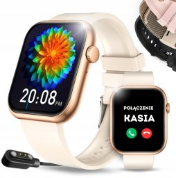 Smartwatch VESS SMARTWATCH ZEGAREK DAMSKI ZŁOTY WODOODPORNY SMS ROZMOWY PL MENU + 4 PASKI