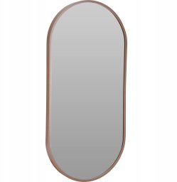 Lustro wiszące ścienne owalne z brązową ramą klasyczne 30x60cm