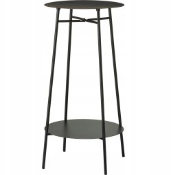 Koopman Stolik taboret dwupoziomowy metalowy czarny 35x60cm