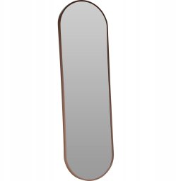 Lustro wiszące ścienne owalne z brązową ramą klasyczne 30x100cm