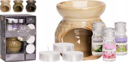 Koopman Kominek ceramiczny zestaw z olejkami eterycznymi 3 zapachy i tealighty 1szt